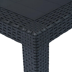 Avis Maison Chic Table de jardin | Table d'extérieur Anthracite 220x90x72 cm Plastique Aspect rotin -GKD84543