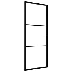 vidaXL Porte intérieure Verre ESG et aluminium 76x201,5 cm Noir