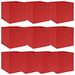 vidaXL Boîtes de rangement 10 pcs Rouge 32x32x32 cm Tissu