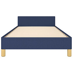 Acheter vidaXL Cadre de lit avec tête de lit sans matelas bleu 90x190 cm tissu