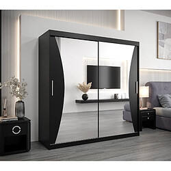 Abiks Meble Armoire MONACO À Portes Coulissantes 200/200/62 2 Portes (Noir/Noir)