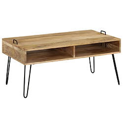 vidaXL Table basse Bois de manguier massif 100x60x45 cm