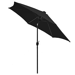 Avis vidaXL Parasol de jardin avec lumières LED et mât en aluminium noir