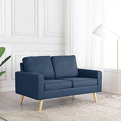 Maison Chic Canapé à 2 places,Sofa de Salon,Canapé droit Bleu Tissu -GKD774952