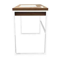 Acheter The Home Deco Factory Bureau en métal et MDF - L. 100 x H. 74 cm - Blanc et Beige