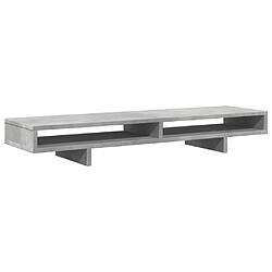 vidaXL Support de moniteur gris béton 100x27x15 cm bois d'ingénierie