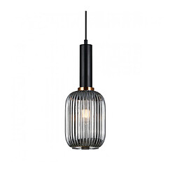 Luminaire Center Suspension moderne Antiola Noir en verre fumé