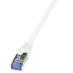 LogiLink PrimeLine Câble réseau Cat6A S/FTP AWG26 PIMF LSZH 0,25 m Blanc