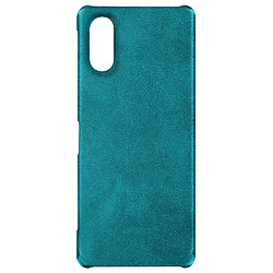 Avizar Coque pour Sony Xperia 5 V Rigide revêtement Simili Cuir Vert