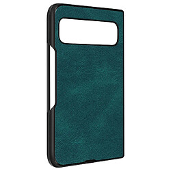 Avizar Coque pour Google Pixel Fold, Rigide et Soft Touch en Simili Cuir Turquoise