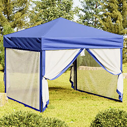 vidaXL Tente de réception pliable avec parois Bleu 3x3 m 