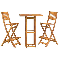 Avis Maison Chic Table de bar et chaises d'extérieur 3 pcs,Ensemble de bar de jardin pour relax Bois d'acacia massif -GKD264015