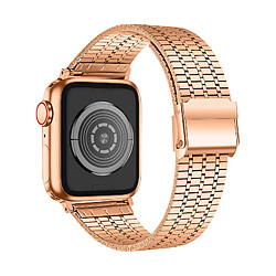 Avizar Bracelet pour Apple Watch 41mm / 40mm / 38 mm Maillons Carré Acier Rose gold