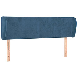 vidaXL Tête de lit avec oreilles Bleu foncé 147x23x78/88 cm Velours