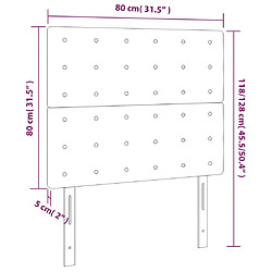 vidaXL Tête de lit à LED Noir 80x5x118/128 cm Tissu pas cher