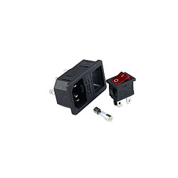 Acheter Ledkia Prise avec Interrupteur 15A IEC320 C14 Noir