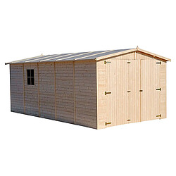 Garage Voiture en Bois Gardiun Mikhail I - 16,78 m² Extérieur 516x324x192/222 cm