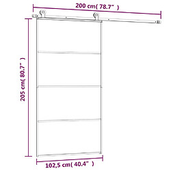 vidaXL Porte coulissante et kit de quincaillerie 102,5x205cm Verre ESG pas cher