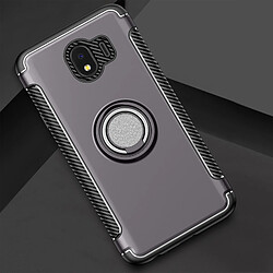 Wewoo Coque Étui de protection magnétique à 360 degrés avec bague de rotation pour Galaxy J4 2018 gris