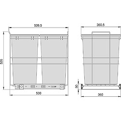 Avis EMUCA Poubelle Recyclage 2 Bacs de 35L