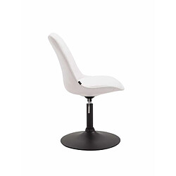 Acheter Decoshop26 Lot de 4 chaises de salle à manger pivotante hauteur réglable en PVC blanc et pied trompette métal noir 10_0001806