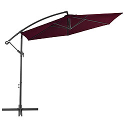 Helloshop26 Parasol déporté avec mât en aluminium 300 cm bordeaux 02_0008494