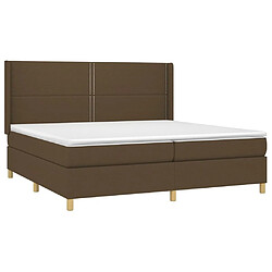 Avis Maison Chic Lit adulte- Lit + matelas,Sommier à lattes de lit avec matelas Marron foncé 200x200 cm -GKD76041