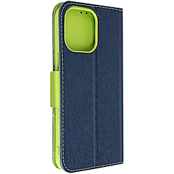 Avizar Étui pour iPhone 14 Pro Max Portefeuille Collection Fancy Style Bleu nuit