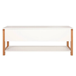 Mes Banc de rangement 120x35x48 cm blanc et chêne - PAIDE