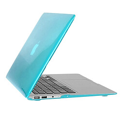 Wewoo Housse Étui bleu pour Macbook Air 11,6 pouces 3 en 1 cristal dur coque en plastique de protection avec clavier de et prise de poussière de port