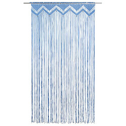 vidaXL Rideau en macramé Bleu 140x240 cm Coton