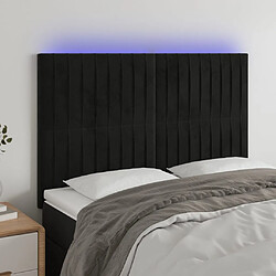 vidaXL Tête de lit à LED Noir 144x5x118/128 cm Velours