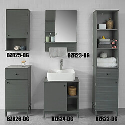 SoBuy BZR25-DG Meuble Haut Armoire Suspendue de Toilettes Placard Mural pour Salle de Bain