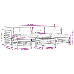 Acheter vidaXL Salon de jardin 7 pcs avec coussins bois massif douglas