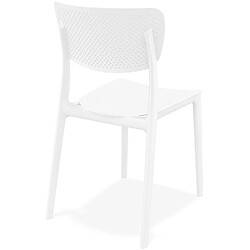 Acheter Alterego Chaise de terrasse perforée 'PALMA' en matière plastique blanche