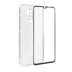 Avizar Coque Xiaomi Redmi 9 Souple et Film Verre Trempé 9H noir