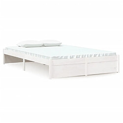 Maison Chic Lit adulte - Lit simple Cadre de lit,Structure du lit Contemporain Blanc Bois massif 120x200 cm -MN68496