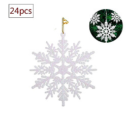 Universal 24pcs - 10cm flocon de neige suspendu décoration - Noël (blanc)