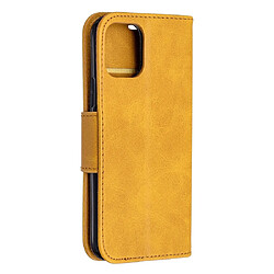 Avis Wewoo Coque Étui en cuir PU avec une texture horizontale de mouton rétro pour iPhone 11 Pro support et emplacements cartes et portefeuille et lanière Jaune