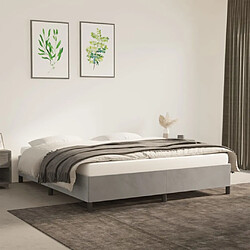 vidaXL Cadre de lit sans matelas gris clair 180x200 cm velours