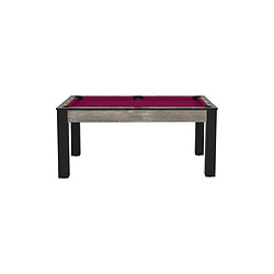 De Faugeres Billard convertible table 6 personnes Texas industriel et prune (tapis)