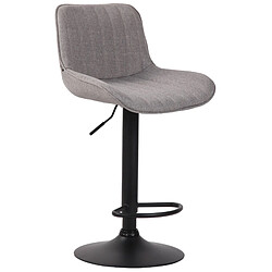 Decoshop26 Lot de 2 tabourets de bar chaises hautes en tissu gris coutures verticales support en métal noir 10_0004289