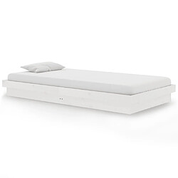 vidaXL Cadre de lit sans matelas blanc bois massif 100x200 cm