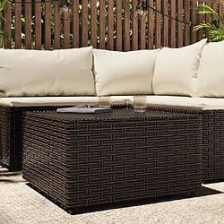 vidaXL Table basse de jardin carré marron 50x50x30 cm résine tressée