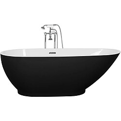 Beliani Baignoire îlot noir 173 cm GUIANA