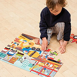 Avis Petit collage Floor Puzzle, chantier de construction, 24 piAces - grand puzzle pour enfants, Le puzzle de construction terminA mesure 18 x 24 - Fait une excellente idAe cadeau pour les enfants de 3 ans et plus