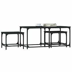 Avis Maison Chic Ensemble de 3 Tables basses gigognes,Table Console pour salon noir bois d'ingénierie -MN91327