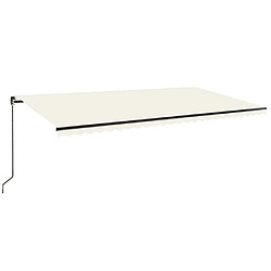 Maison Chic Auvent manuel rétractable,Store manuel de porte avec LED 600x350 cm Crème -GKD10513