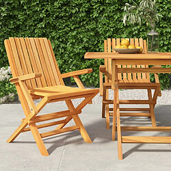 Maison Chic Lot de 2 Chaises de jardin,Fauteuil d'extérieur pliantes 61x67x90 cm bois massif teck -MN61378