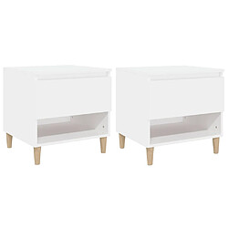 vidaXL Tables de chevet 2 pcs Blanc 50x46x50 cm Bois d’ingénierie